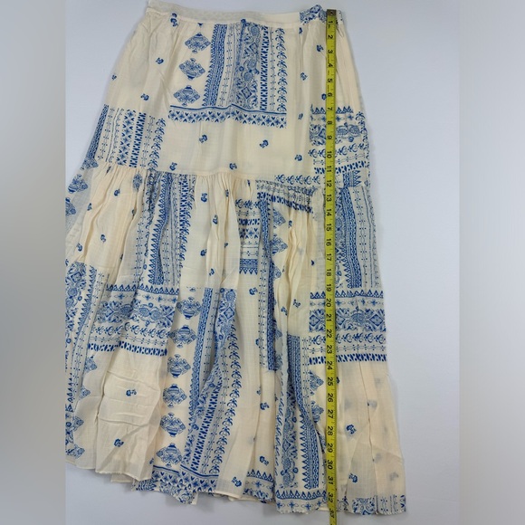 Ba&sh Londer Midi Skirt Bandana Print Ecru Cream / Blue Sz M/US 6 NWT - Picture 5 of 13
